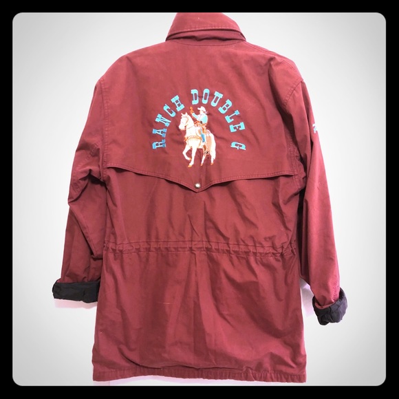 Vintage Other - Vintage Cowboy Utility Jacket Burgundy Mens Sz S